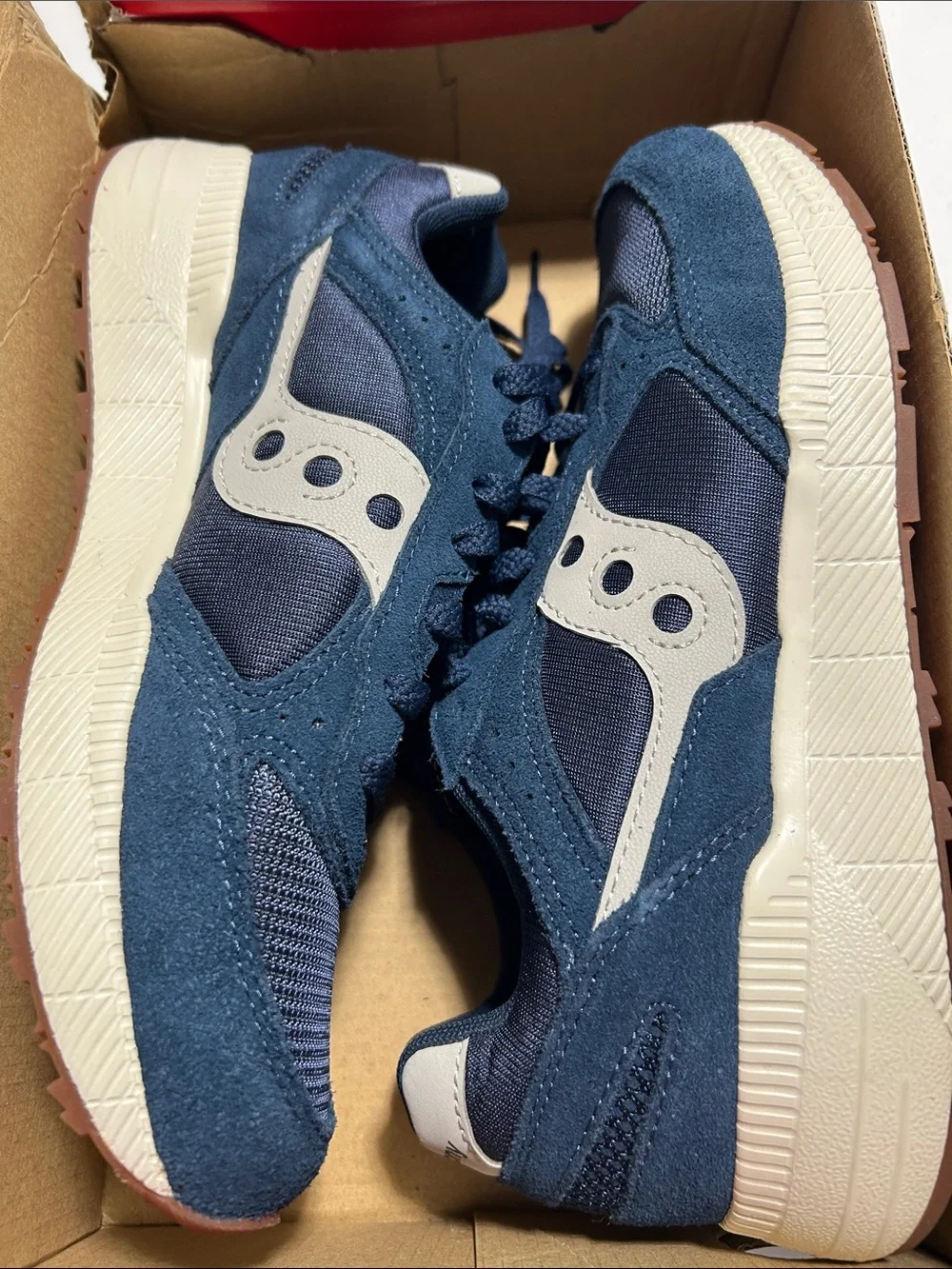 Saucony Men's Navy and White Retro Trainer Sneakers